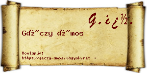 Géczy Ámos névjegykártya